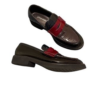Jeffrey Campbell Lenna Penny Loafer Size 8 Dark Wine Patent Leather Shoes